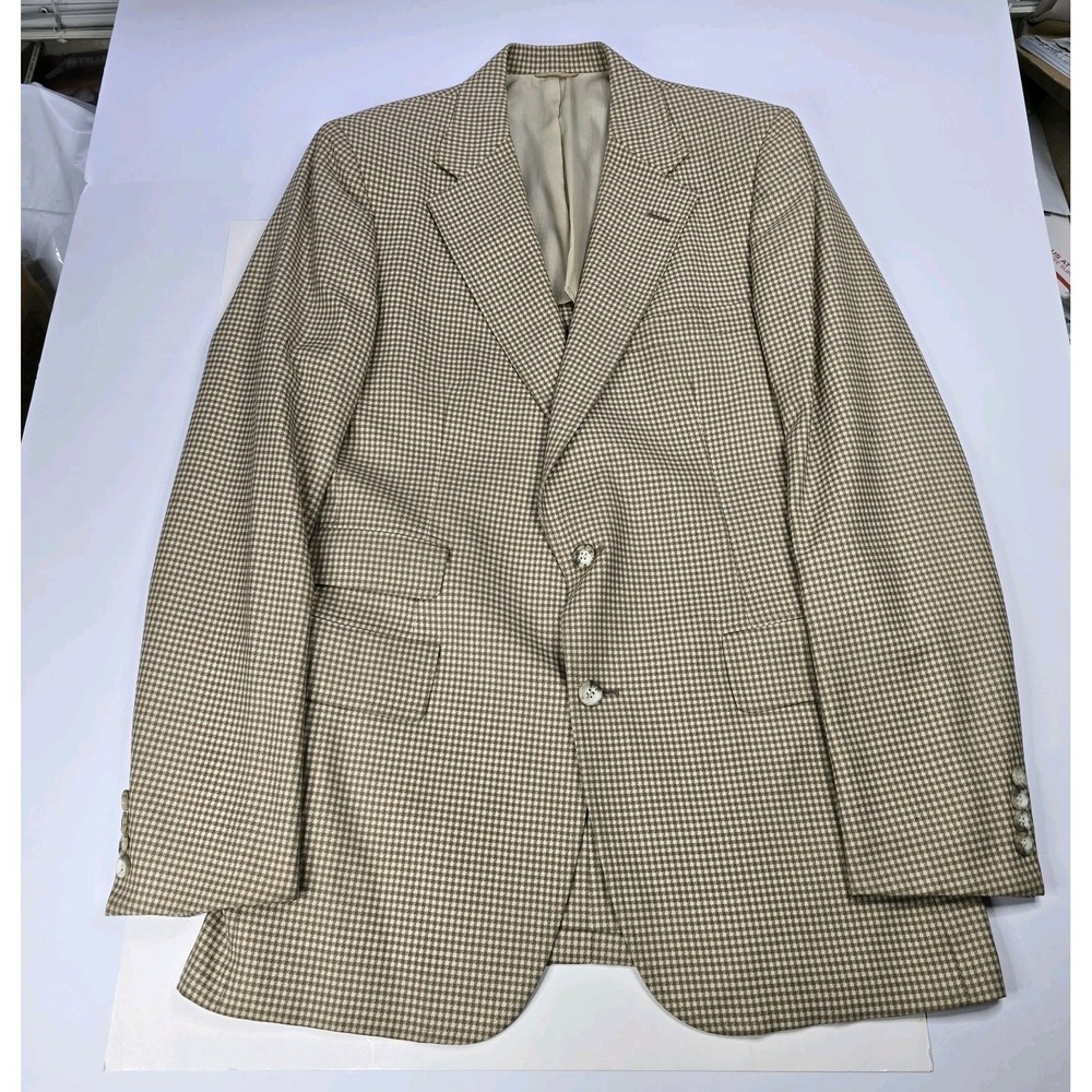 Chaps Ralph Lauren Brussells Blazer Suit Jacket Houndstooth Subtle Plaid 38